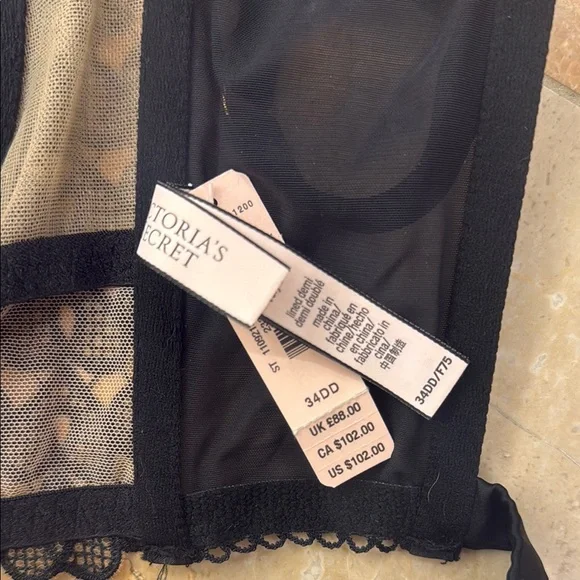 NWT Victoria's Secret Black Satin Corset Bra - Picture 4 of 7